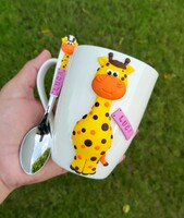 Giraffe mug and teaspoon set