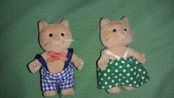 Antique microplush coated doll house toy cat and kitten pair together 6 cm according to the pictures