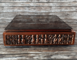 Retro craftsman bronze box with wood inlay