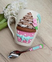 Cupcake mug and spoon set