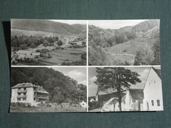 Postcard, bakonybél, mosaic details, view, resort, Szentkút chapel, RK church, resort, street