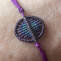 Purple-turquoise ombre macrame bracelet