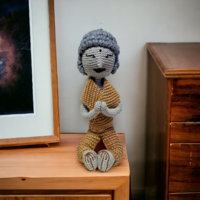 Yoga lady crochet ornament