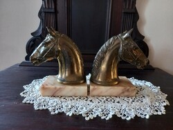 A pair of horse head bookends