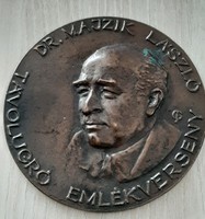 Dr majzik László long jump memorial competition marked bronze plaque 10.2 cm diameter