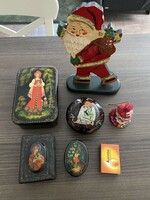 Hand painted Russian ornaments, lacquer box