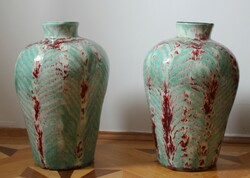 Pair of large industrial artist vases