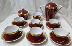 Hollóházi 6-person 15-piece porcelain coffee set