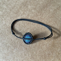 Black and blue ombre macramé bracelet