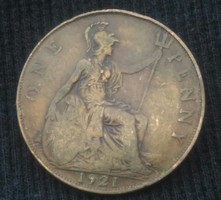 Anglia One penny 1921 - 0033