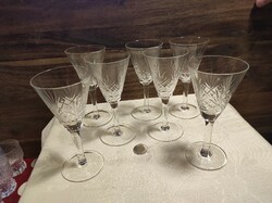 6 crystal cherry liqueur glasses