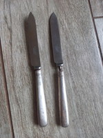 2 antique silver-handled fruit cutting knives (1919)