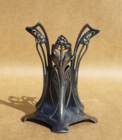 Antique Jugendstil art nouveau wmf a.K.& Cie metal work glass vase holder