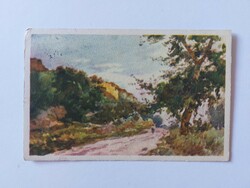Old art postcard landscape 1956