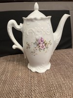 Beautiful art nouveau violet jug. Snow white, embossed, fabulous