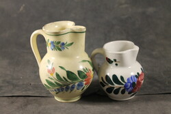 Antique hand painted glazed ceramic jugs 645