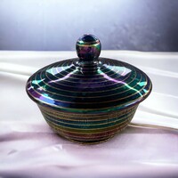 Veb Kunstglas német irizáló üveg bonbonier