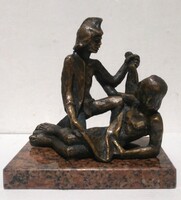 Szent Márton és a koldus bronz szobor