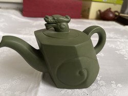Álomszép Kinai sárkány fogós tea kiöntő zöld porcelán vagy kerámia?