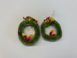 Old Christmas tree decoration chenille wreaths