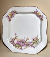 Régi 8 szögletű csodaszép orgonás porcelán tál/ tányér