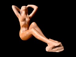 Gallery terracotta nude statue (2.) by sculptor Gyula Nyírő (1924-2005)