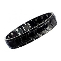 Black extra strong magnetic stainless steel bracelet