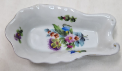 Herend hand-painted porcelain toothpick holder bowl or ashtray or jewelry holder with flower pattern