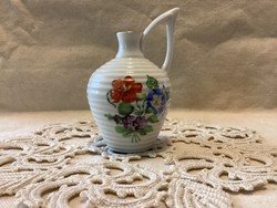 Oh Herend marked porcelain small pitcher with floral elf ears