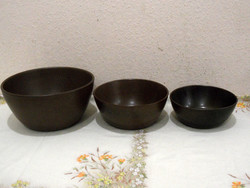 Retro brown porcelain bowl (3 pcs.)