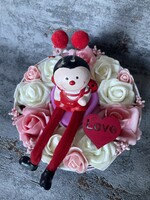 Rose box / flower box with ladybug jewelry box for Valentine's Day