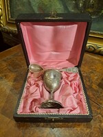 ANTIK EZÜST  KÉSZLET EREDETI DOBOZÁBAN 1872-1902 KÖZÖTT