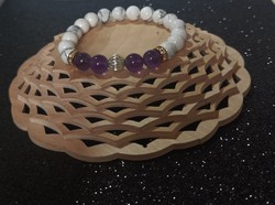 Amethyst-howlite mineral bracelet