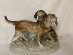 Antique royal dux hunting dogs