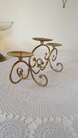 Wrought iron triple candle holder