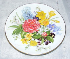 Floral porcelain wall plate ursula band hutschenreuther