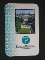Card calendar, pannon medicine herbal discount store, Pécs, cathedral view, 1996, (6)