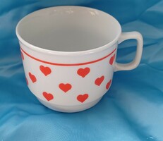 Zsolnay retro mug with red heart