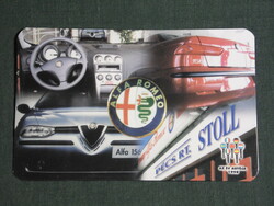 Kártyanaptár, Alfa Romeo, Lancia, Fiat autó kereskedés, szerviz ,Pécs,1998, (6)