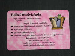 Kártyanaptár, Bábel nyelviskola,Topa Magdolna, Móra Ferenc általános iskola, Tatabánya ,1998, (6)