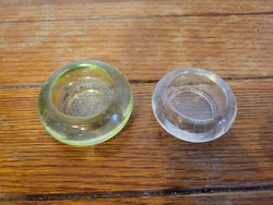 2 glass candle holders
