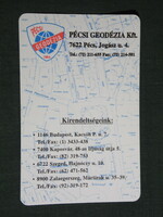 Card calendar, Pécs geodezia kft. , Surveyor, map, 1998, (6)