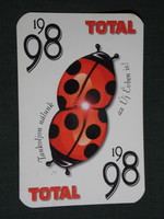 Card calendar, total gas stations, graphic designer, advertising figure, ladybug, 1998, (6)