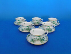 Herend waldstein set of 6 tea cups + saucers