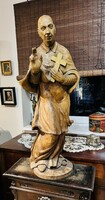 Borromei szent Károly fa szobor