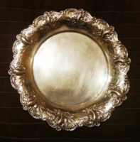Antik barokk mintás ezüst tál , 185 gr.