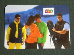Kártyanaptár, EGO Sport sí, snowboard, ruházat divat, férfi , női modell ,1998, (6)
