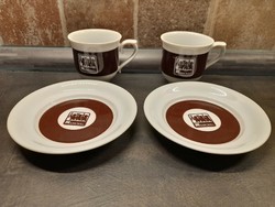 Hollóházi ramovill advertising porcelain coffee set