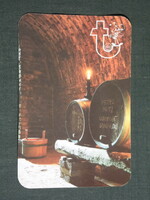 Card calendar, skilós and its region savings association, wine cellar, barrel, 1996, (6)