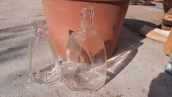 Antik FIUMEI feliratos üvegek - kicsi + nagy